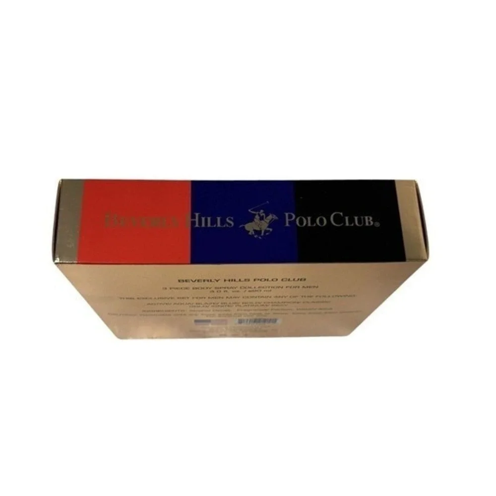 Beverly Hills Polo Club Men's 3 Piece Set Body‎ Spray Classic Blaze Champion 3oz